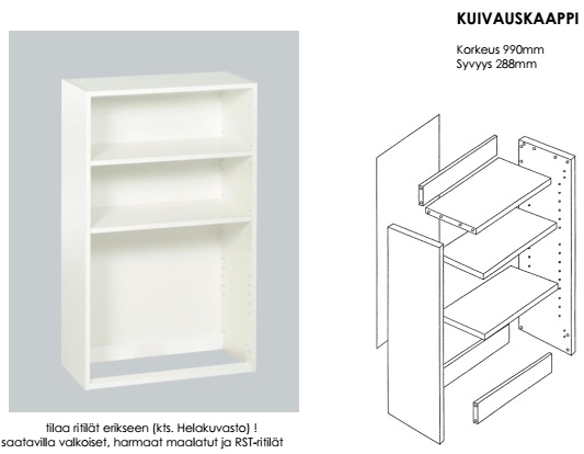 Kuivauskaappi korkeus 990mm - Click Image to Close